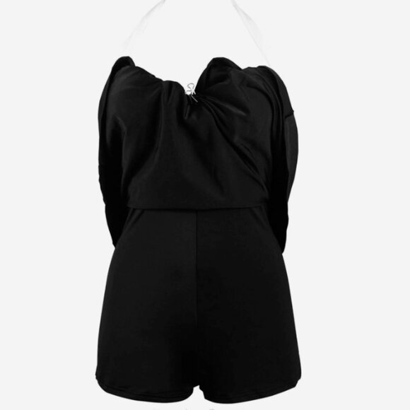 Cocoship Black White Striped One-Piece Swimsuit 16 NWT w/ Built-In Shorts - Picture 8 of 8